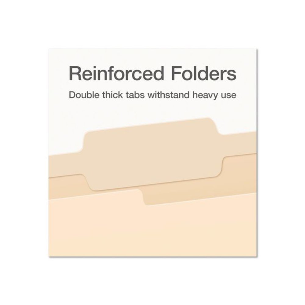 Manila File Folders, 2/5-Cut Tabs: Right, Legal Size, 0.75" Expansion, Manila, 100/Box. Picture 5