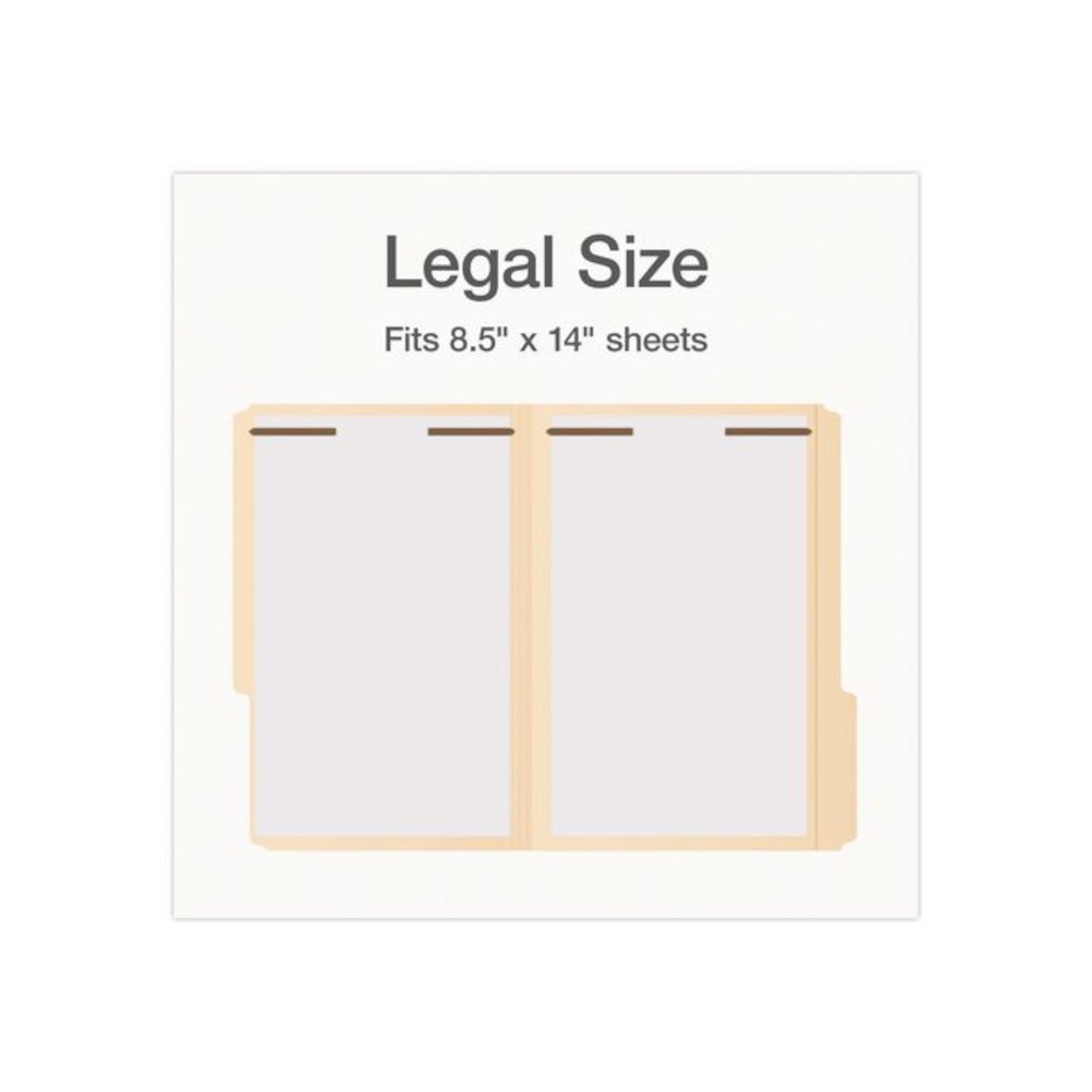 Manila Fastener Folders, 1/3-Cut Tab: Assorted, Expands 0.75", 2 Fasteners, Legal Size, 50/Box. Picture 3