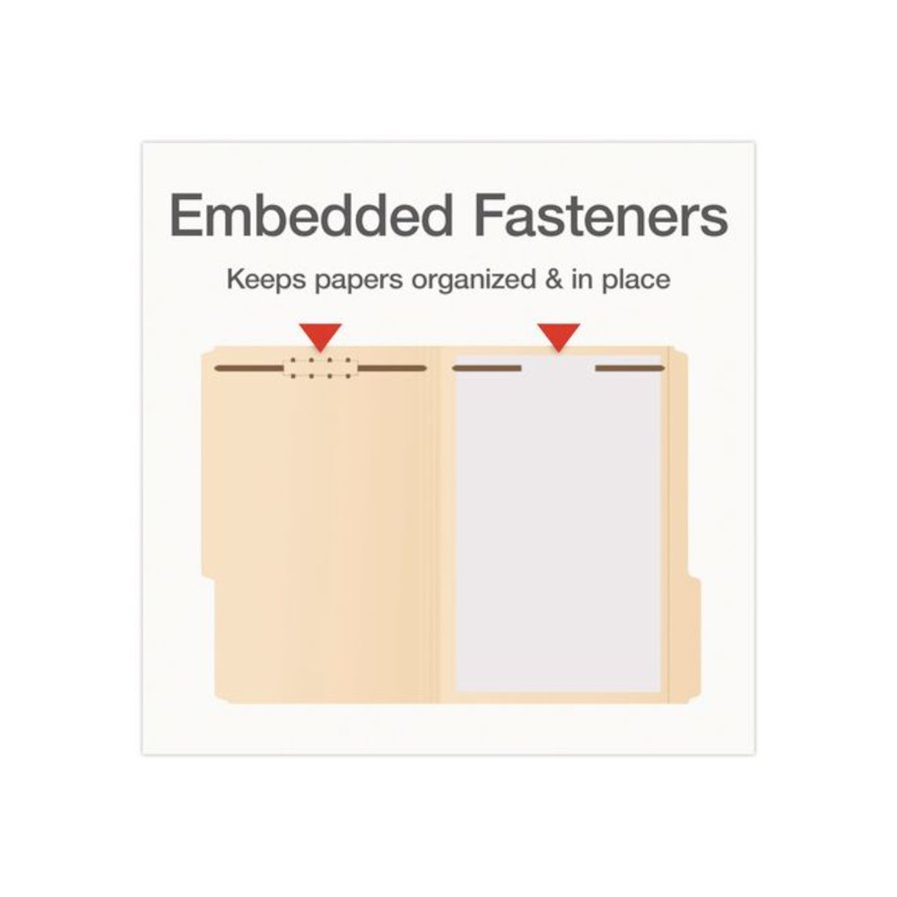 Manila Fastener Folders, 1/3-Cut Tab: Assorted, Expands 0.75", 2 Fasteners, Legal Size, 50/Box. Picture 5
