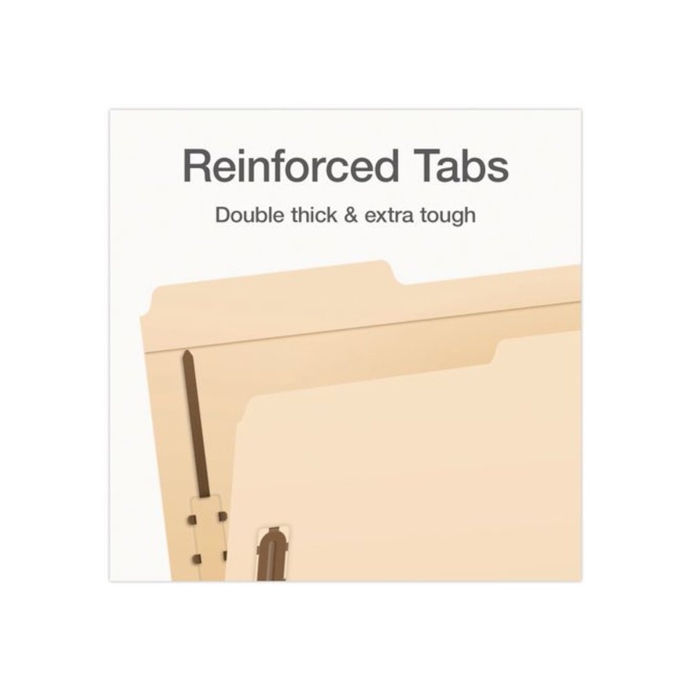 Manila Fastener Folders, 1/3-Cut Tab: Assorted, Expands 0.75", 2 Fasteners, Legal Size, 50/Box. Picture 6