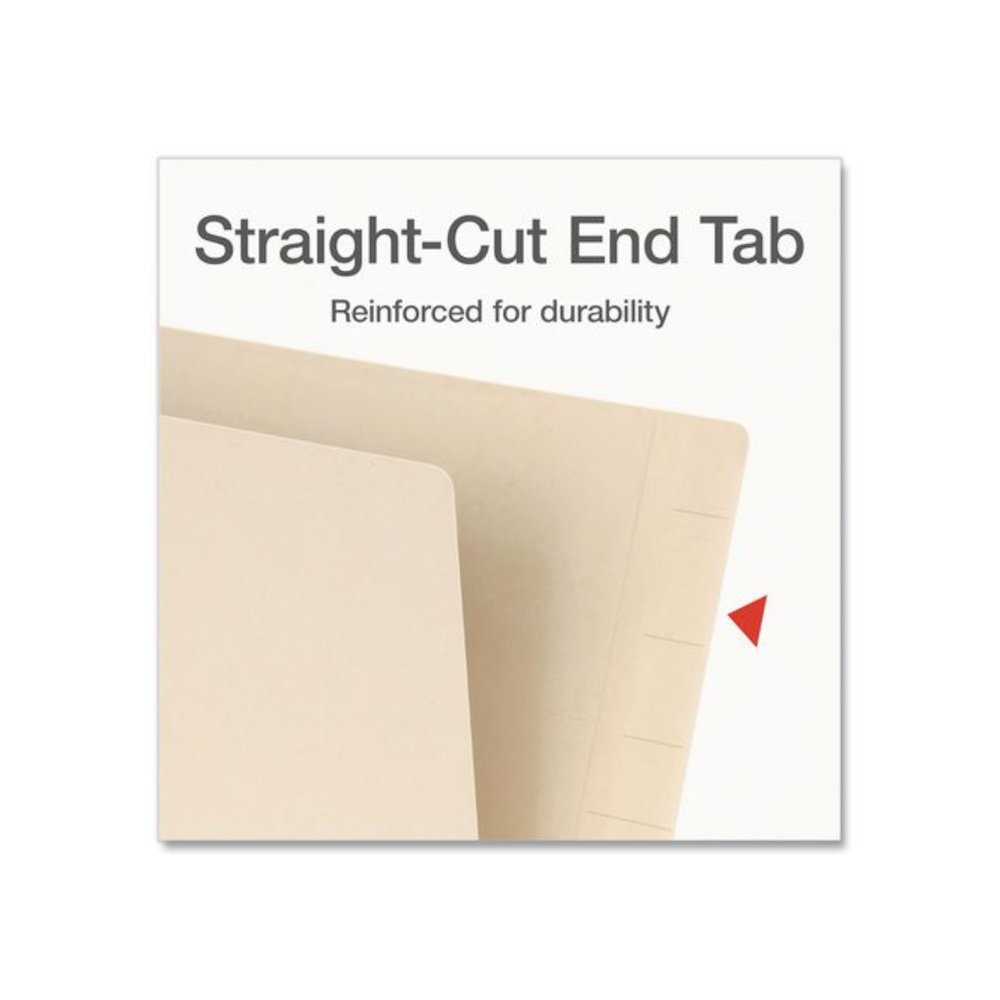 Manila End Tab Folders, Straight Tabs, Letter Size, 0.75" Expansion, Manila, 50/Box. Picture 3