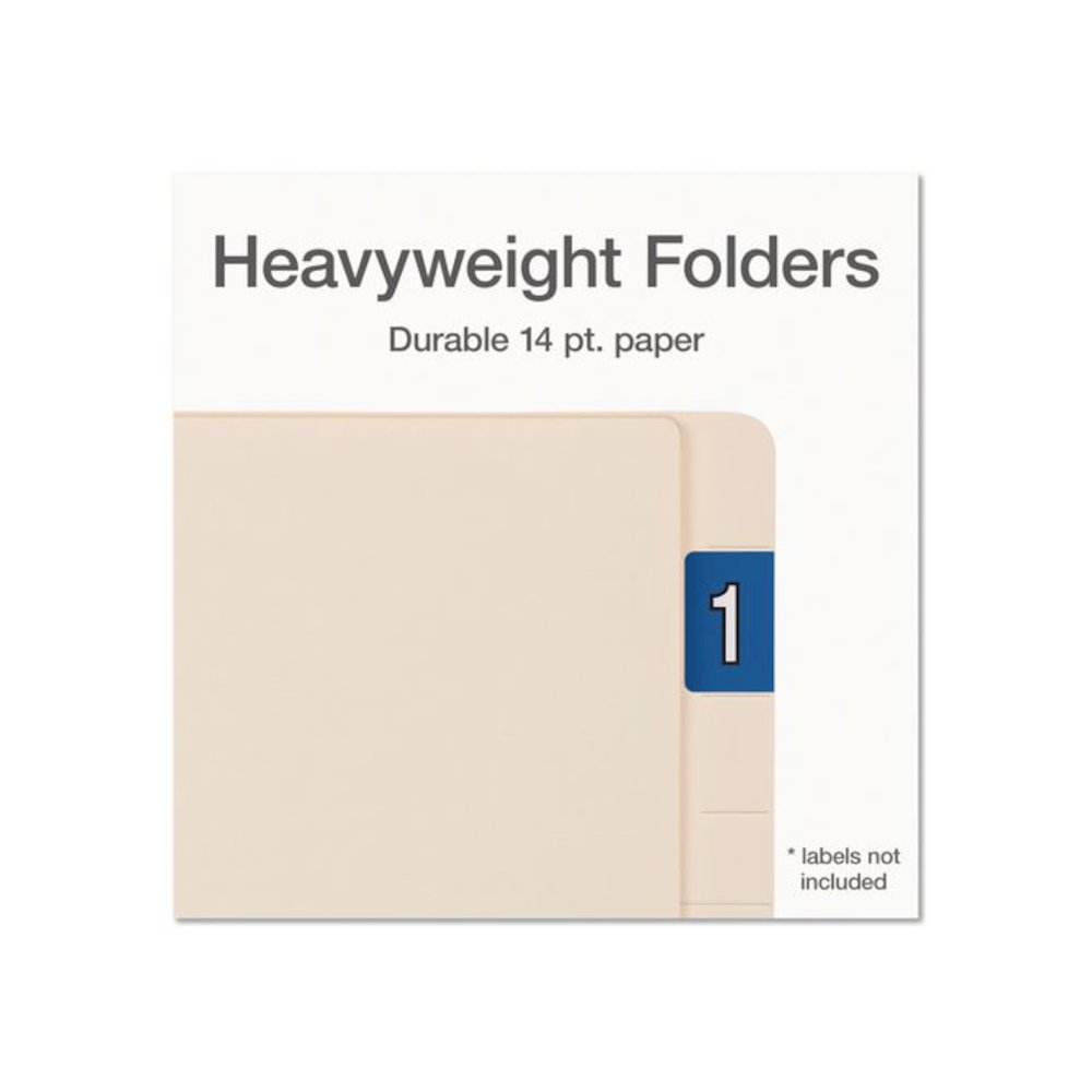 Manila End Tab Folders, Straight Tabs, Letter Size, 0.75" Expansion, Manila, 50/Box. Picture 4