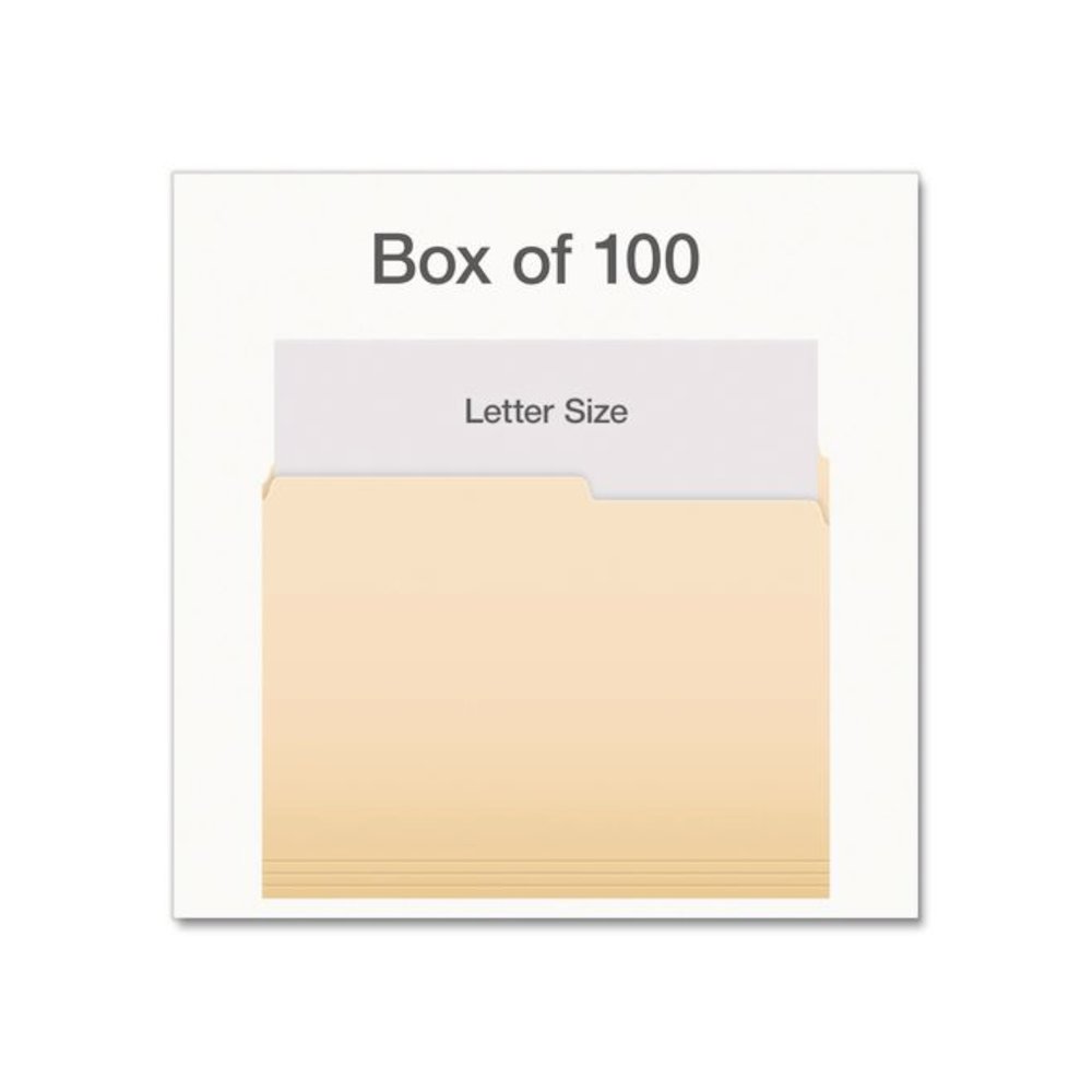 Manila File Folders, 2/5-Cut Tabs: Right, Letter Size, 0.75" Expansion, Manila, 100/Box. Picture 2