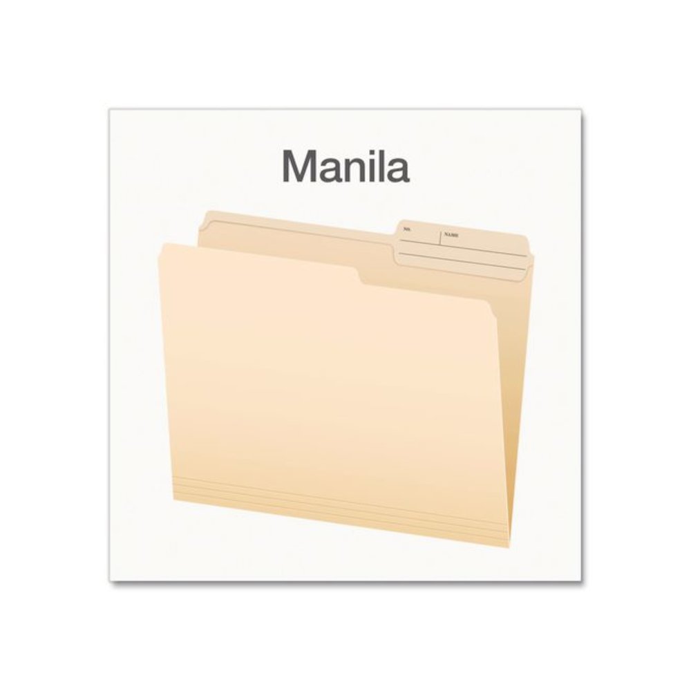 Manila File Folders, 2/5-Cut Tabs: Right, Letter Size, 0.75" Expansion, Manila, 100/Box. Picture 3