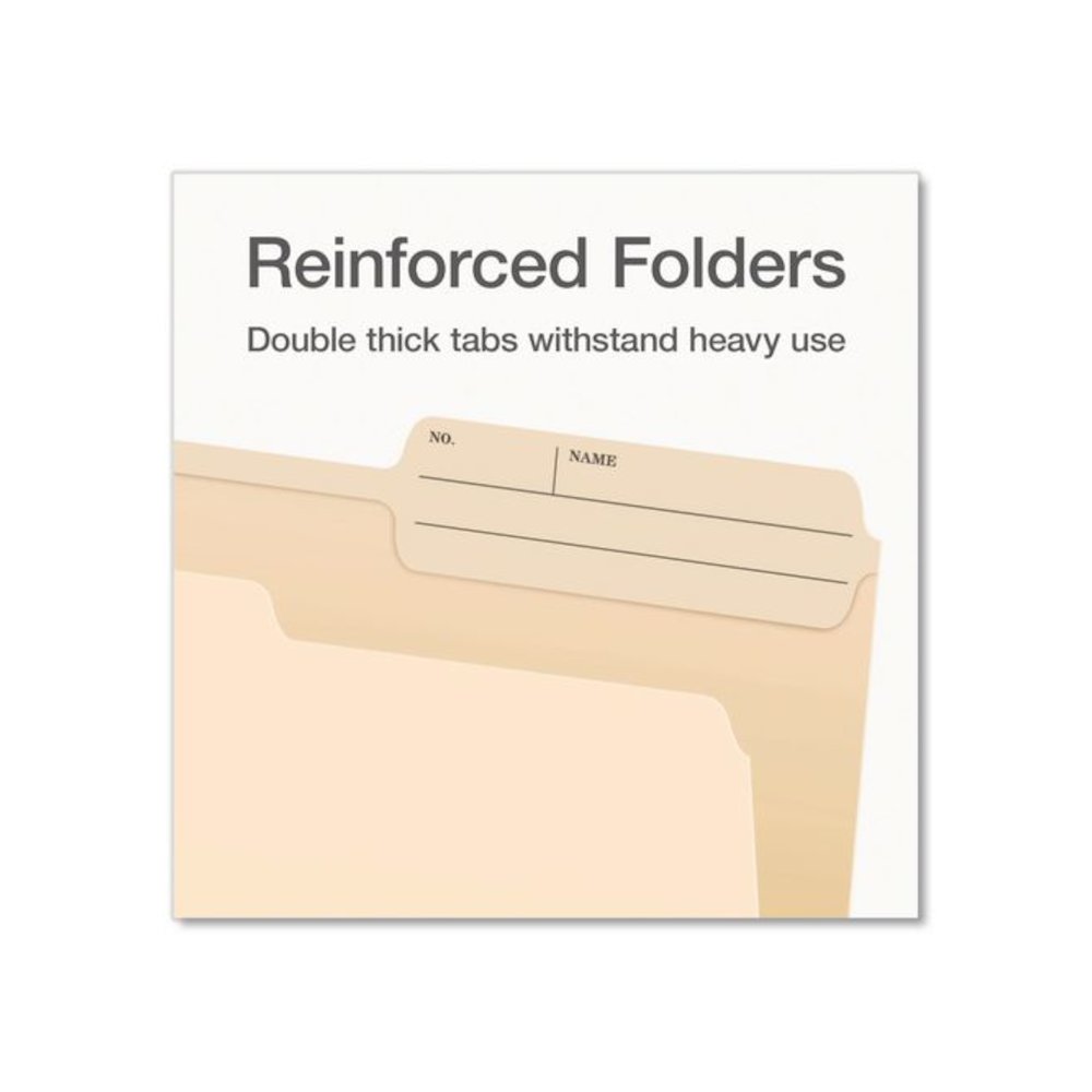 Manila File Folders, 2/5-Cut Tabs: Right, Letter Size, 0.75" Expansion, Manila, 100/Box. Picture 5