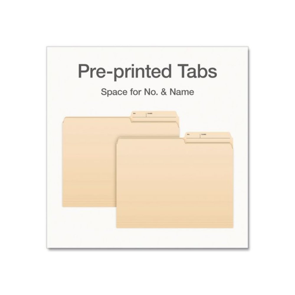 Manila File Folders, 2/5-Cut Tabs: Right, Letter Size, 0.75" Expansion, Manila, 100/Box. Picture 6