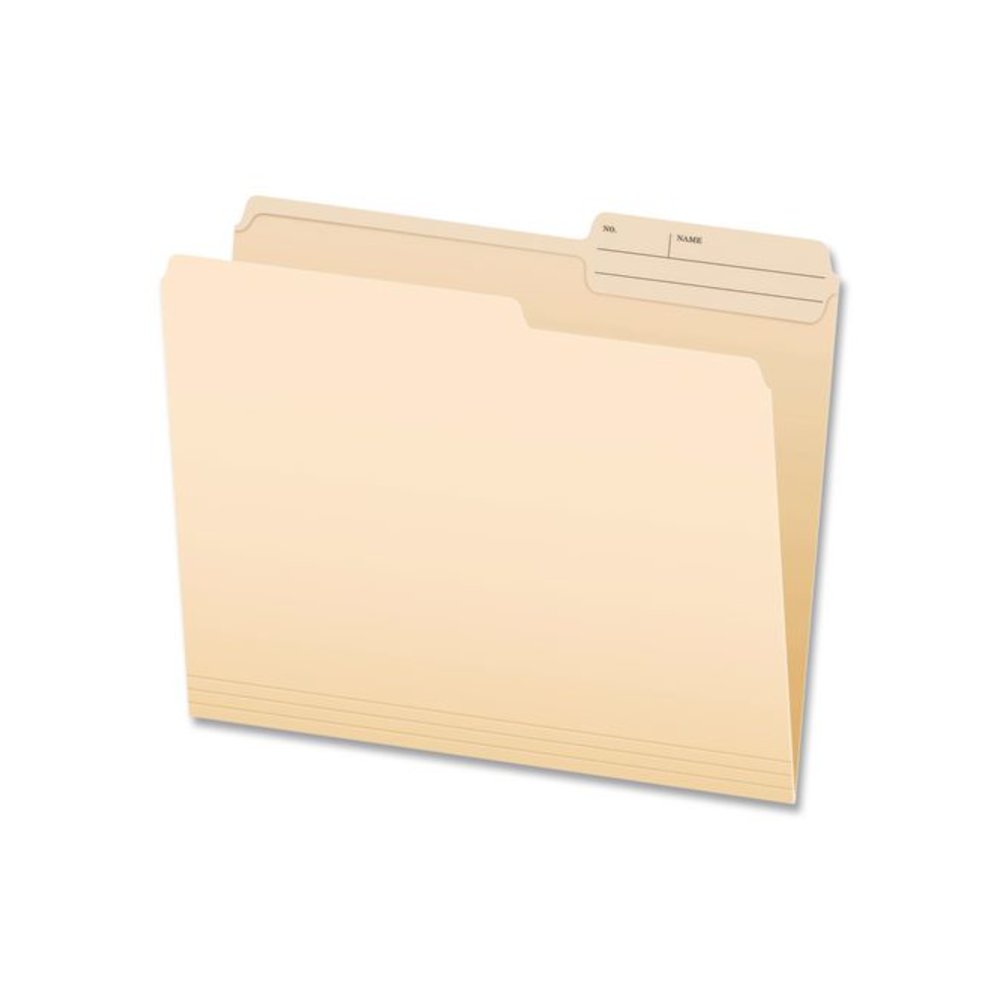 Manila File Folders, 2/5-Cut Tabs: Right, Letter Size, 0.75" Expansion, Manila, 100/Box. Picture 1