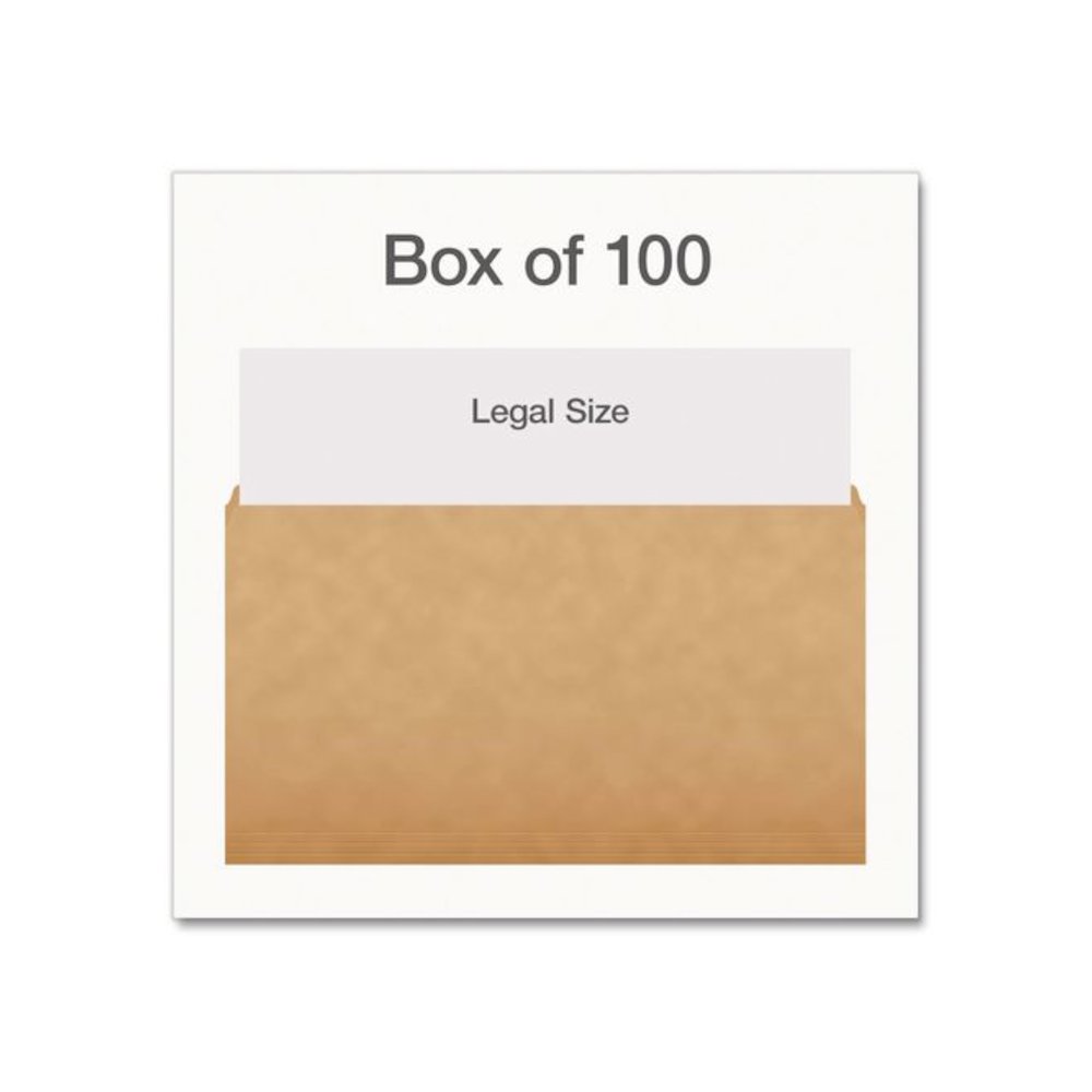 Kraft File Folders, Straight Tabs, Legal Size, 0.75" Expansion, Kraft, 100/Box. Picture 2