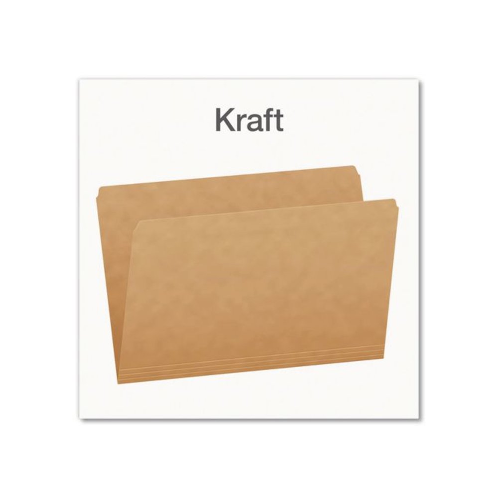 Kraft File Folders, Straight Tabs, Legal Size, 0.75" Expansion, Kraft, 100/Box. Picture 3