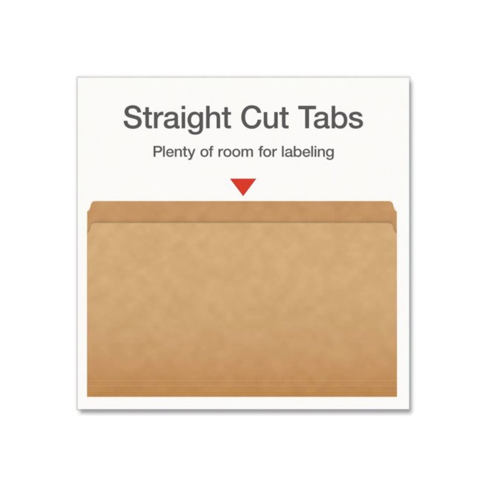 Kraft File Folders, Straight Tabs, Legal Size, 0.75" Expansion, Kraft, 100/Box. Picture 4