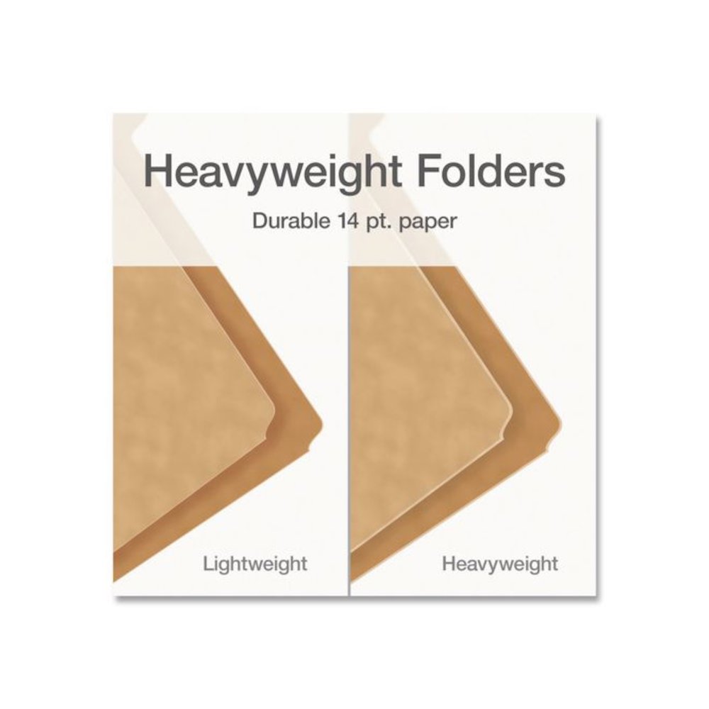 Kraft File Folders, Straight Tabs, Legal Size, 0.75" Expansion, Kraft, 100/Box. Picture 5