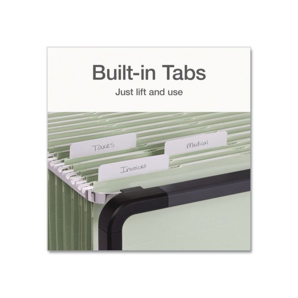 Ready-Tab Reinforced Hanging File Folders, Letter Size, 1/3-Cut Tabs, Sage Green, 20/Box. Picture 2