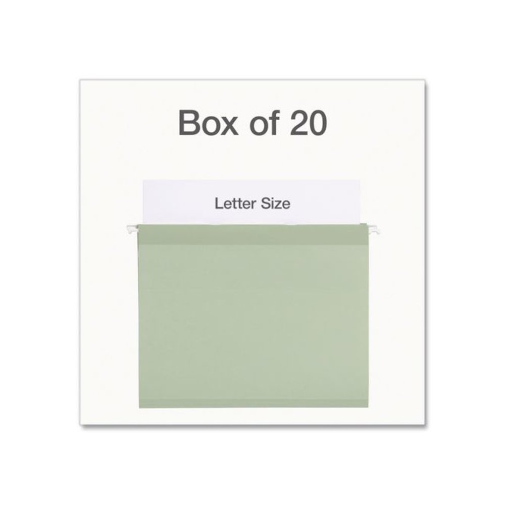 Ready-Tab Reinforced Hanging File Folders, Letter Size, 1/3-Cut Tabs, Sage Green, 20/Box. Picture 3