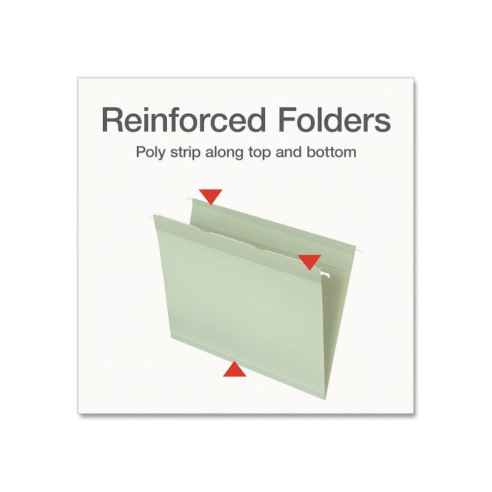 Ready-Tab Reinforced Hanging File Folders, Letter Size, 1/3-Cut Tabs, Sage Green, 20/Box. Picture 6
