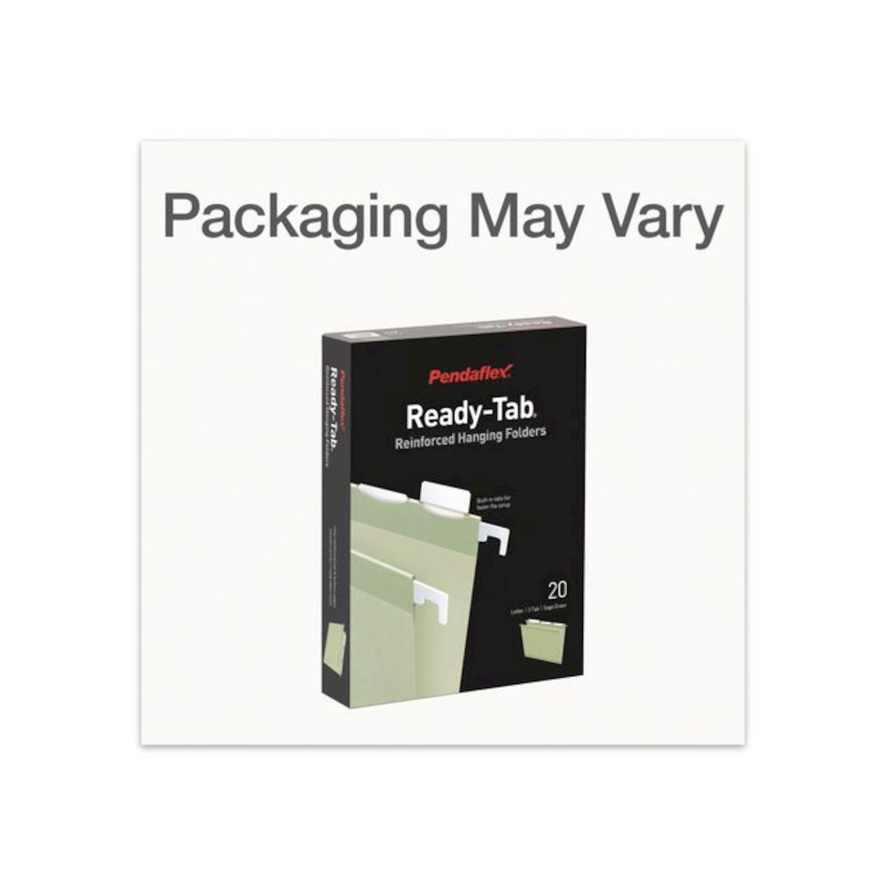 Ready-Tab Reinforced Hanging File Folders, Letter Size, 1/3-Cut Tabs, Sage Green, 20/Box. Picture 7