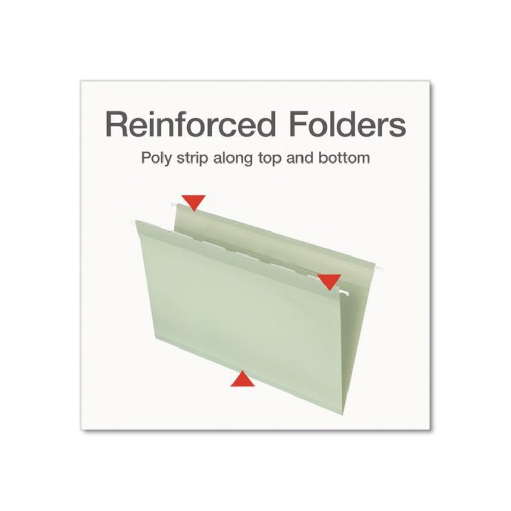Ready-Tab Reinforced Hanging File Folders, Legal Size, 1/6-Cut Tabs, Sage Green, 20/Box. Picture 6
