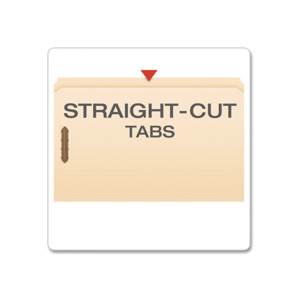 Manila Fastener Folders, Reinforced Straight Tab, 2 Fasteners, Legal Size, Manila, 50/Box. Picture 4