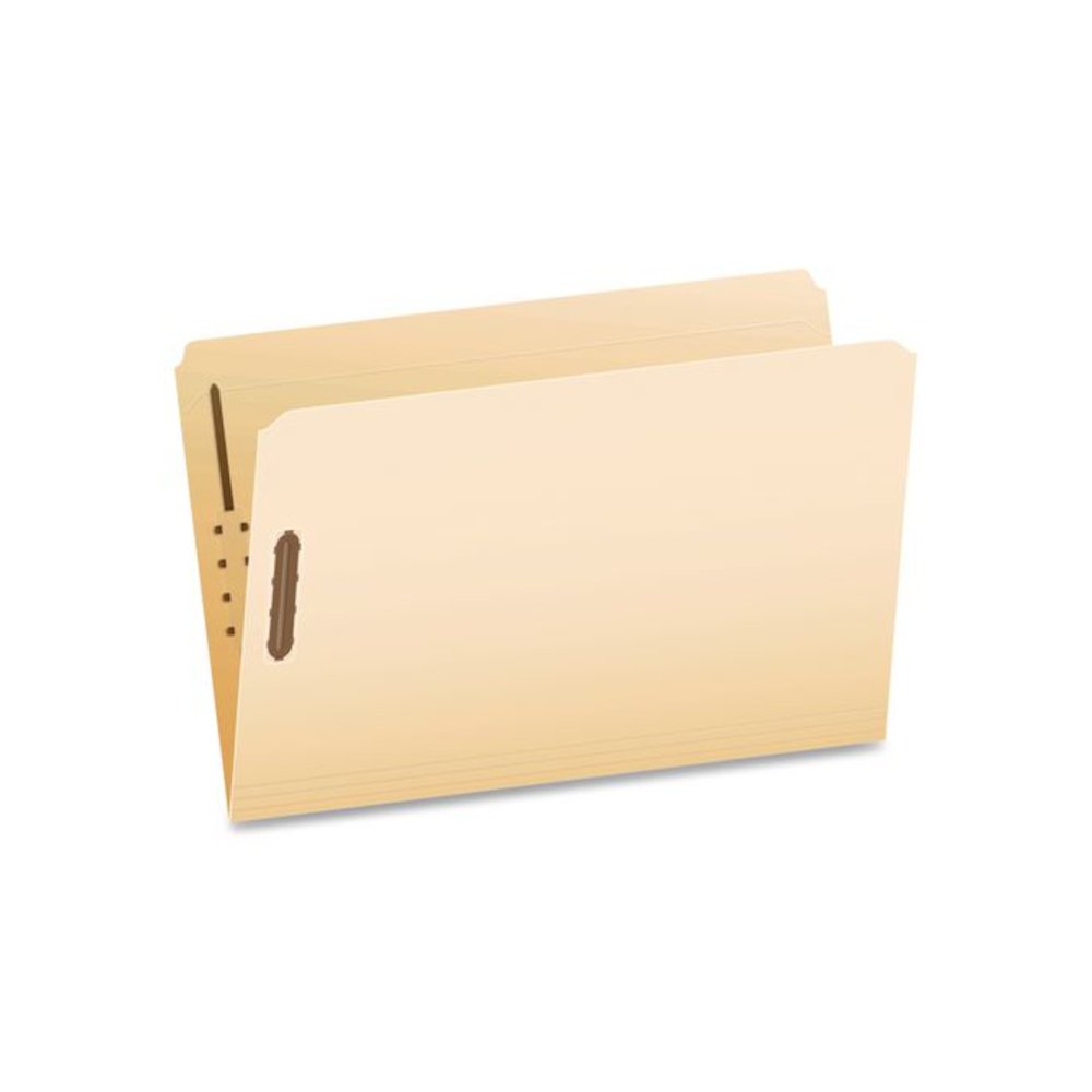 Manila Fastener Folders, Reinforced Straight Tab, 2 Fasteners, Legal Size, Manila, 50/Box. Picture 1