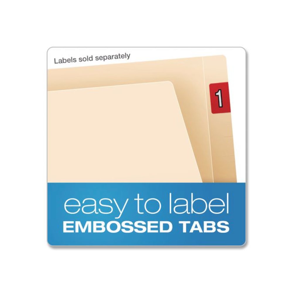 Manila End Tab Folders, Straight Tabs, Legal Size, Manila, 100/Box. Picture 4