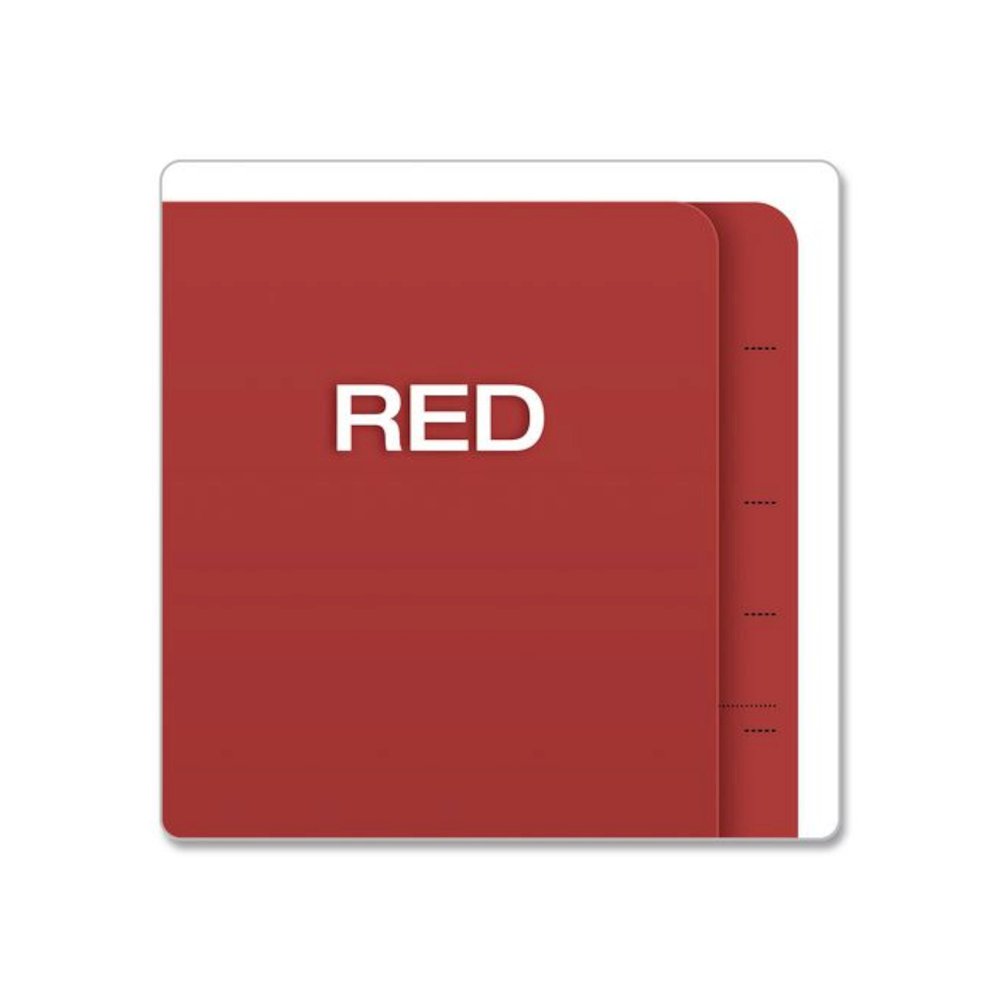 Heavy-Duty Pressboard End Tab Classification Folders, Expands 2.5", 2 Dividers, 6 Fasteners, Letter Size, Red, 10/Box. Picture 6