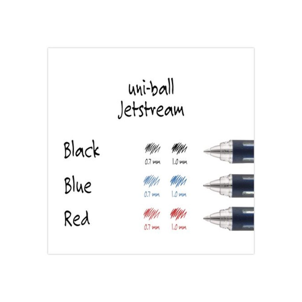 Jetstream Form-Fitting Comfort Grip Hybrid Gel Pen, Stick, Medium 1 mm, Black Ink, Black/Silver Barrel, Dozen. Picture 4