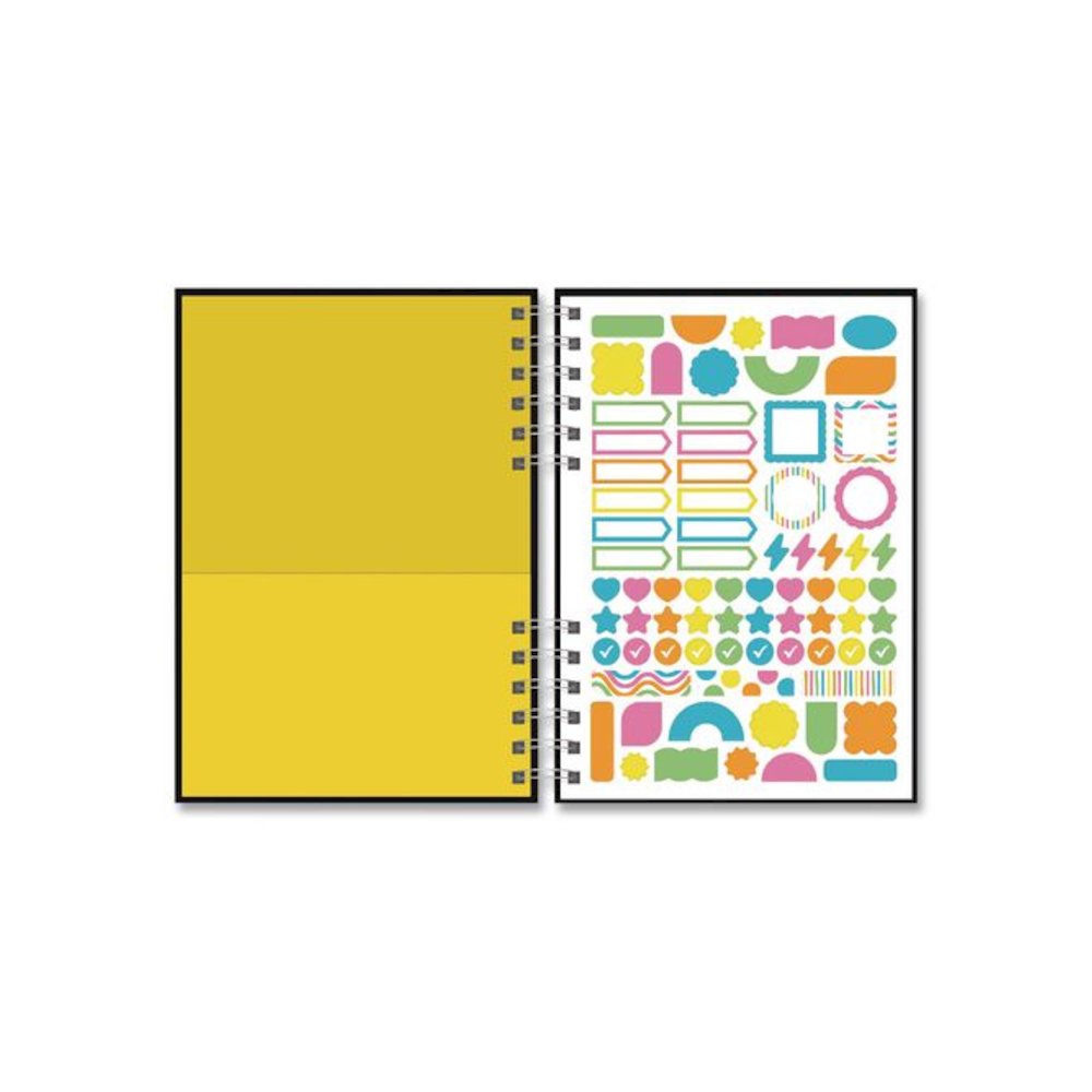 Twin-Wire Journal, Open Diary Format, Assorted Cover Colors, (90) Assorted Color 8.5 x 6.5 Sheets, 2/Pack. Picture 4