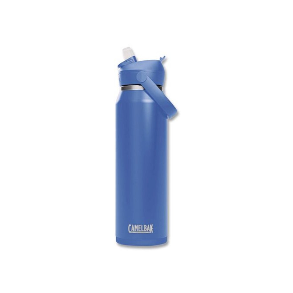 Thrive FlipStraw Stainless Steel Vacuum Insulated Water Bottle, 32 oz, Sky Blue. Picture 1