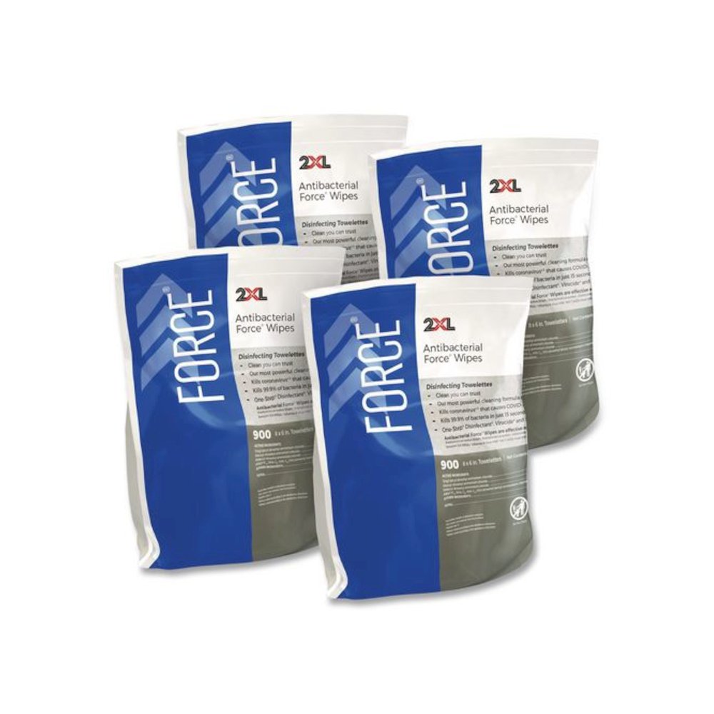FORCE Disinfecting Wipes Refill, 1-Ply, 6 x 8, Unscented, White, 900/Pack, 4 Packs/Carton. Picture 1