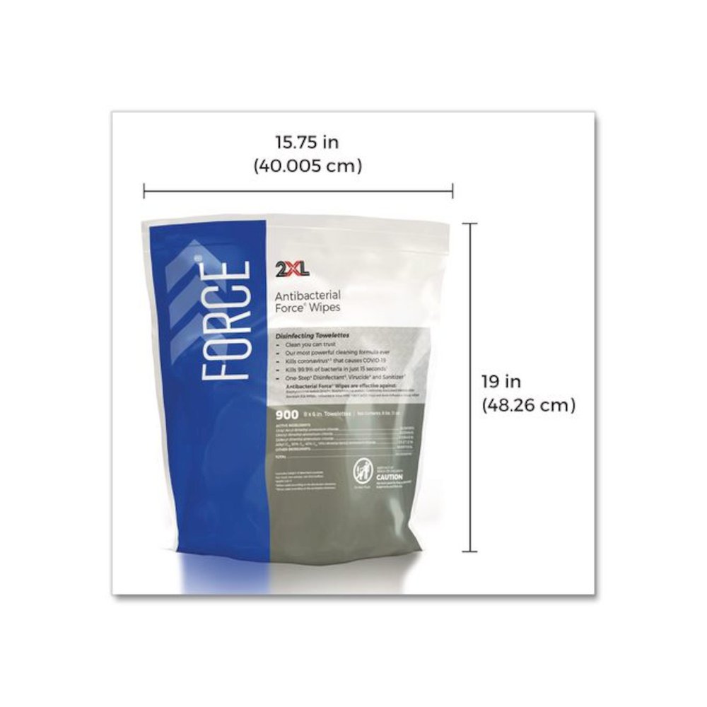 FORCE Disinfecting Wipes Refill, 1-Ply, 6 x 8, Unscented, White, 900/Pack, 4 Packs/Carton. Picture 4
