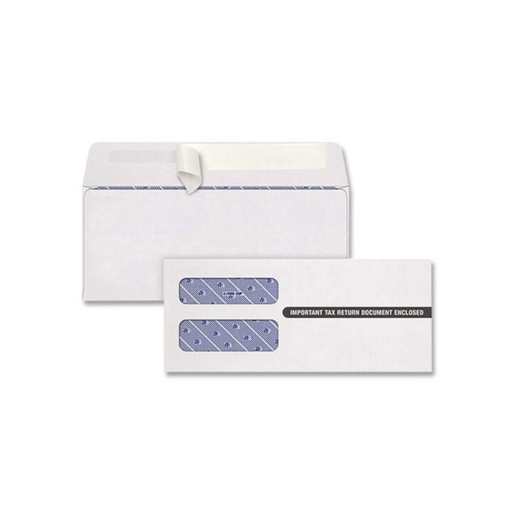 3-Up 1099-NEC Peel and Seal Double-Window Security Tint Envelopes, Commercial Flap, 8.75 x 3.75, White, 24/Pack. Picture 1