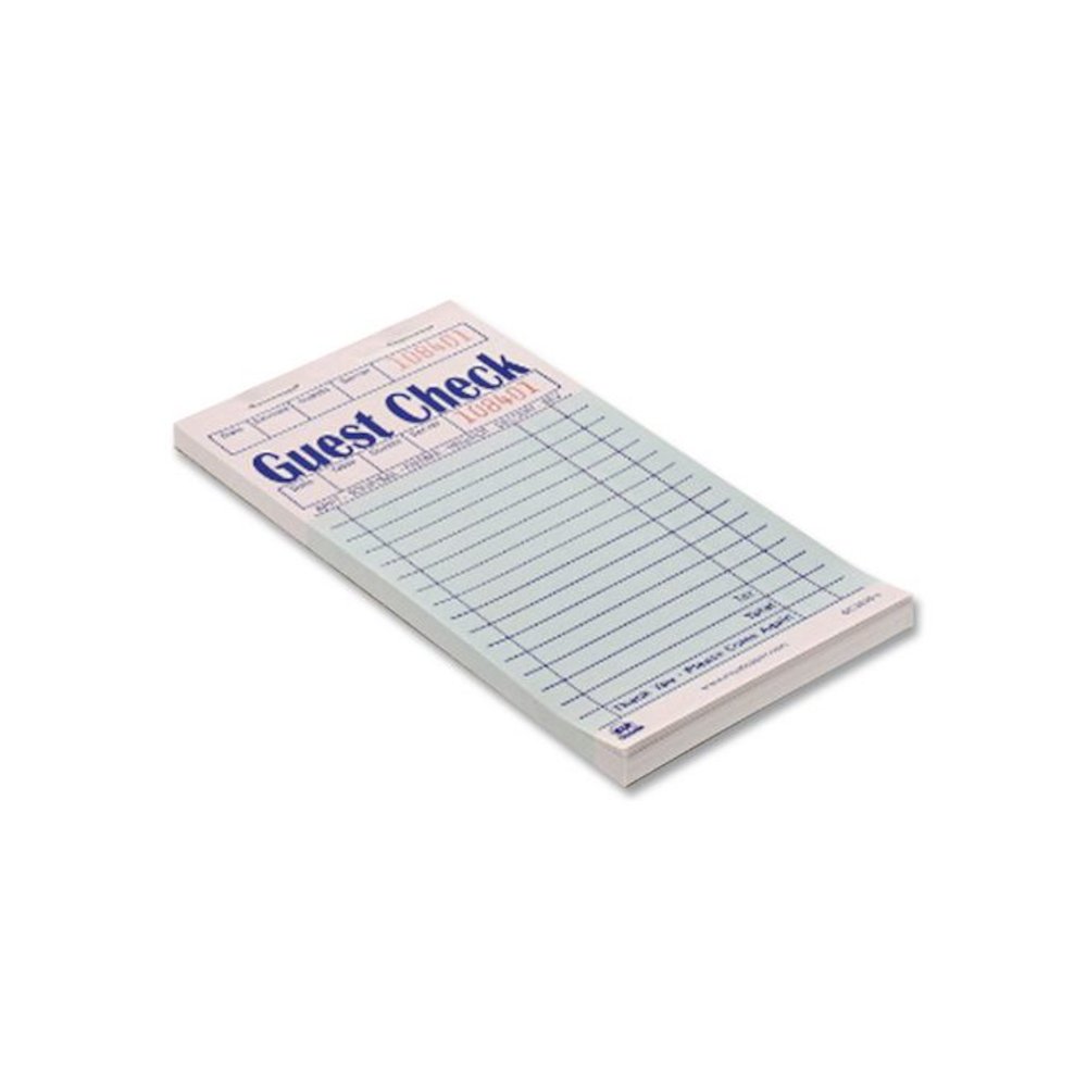 Guest Check Pad, 17 Lines, Two-Part Carbon, 3.5 x 6.7, 50 Forms/Pad, 50 Pads/Carton. Picture 3