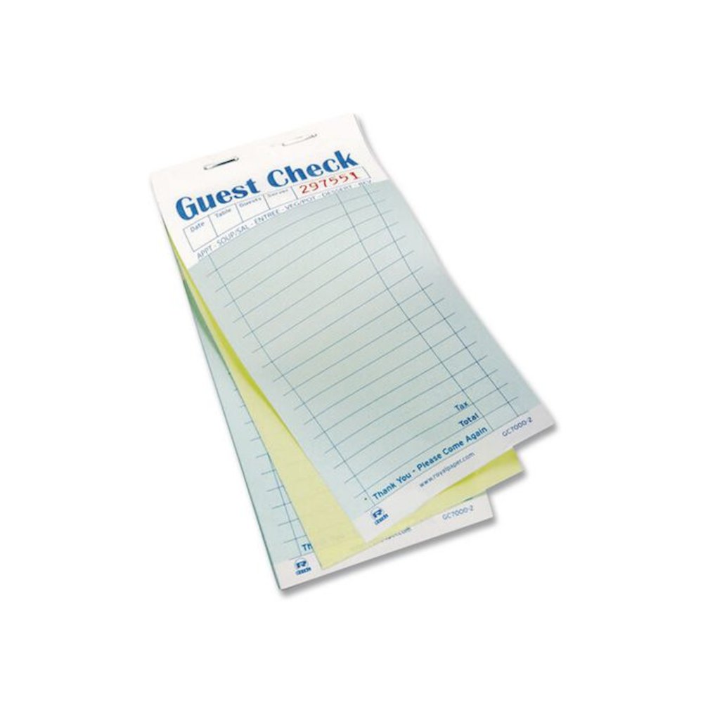 Guest Check Pad, 17 Lines, Two-Part Carbon, 3.5 x 6.7, 50 Forms/Pad, 50 Pads/Carton. Picture 4