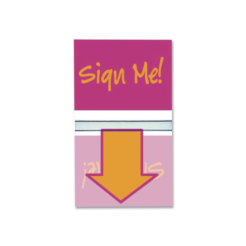 Pop-Up Fab Page Flags w/Dispenser, "Sign Me!", Red/Orange, Teal/Yellow, 100/Pack. Picture 2