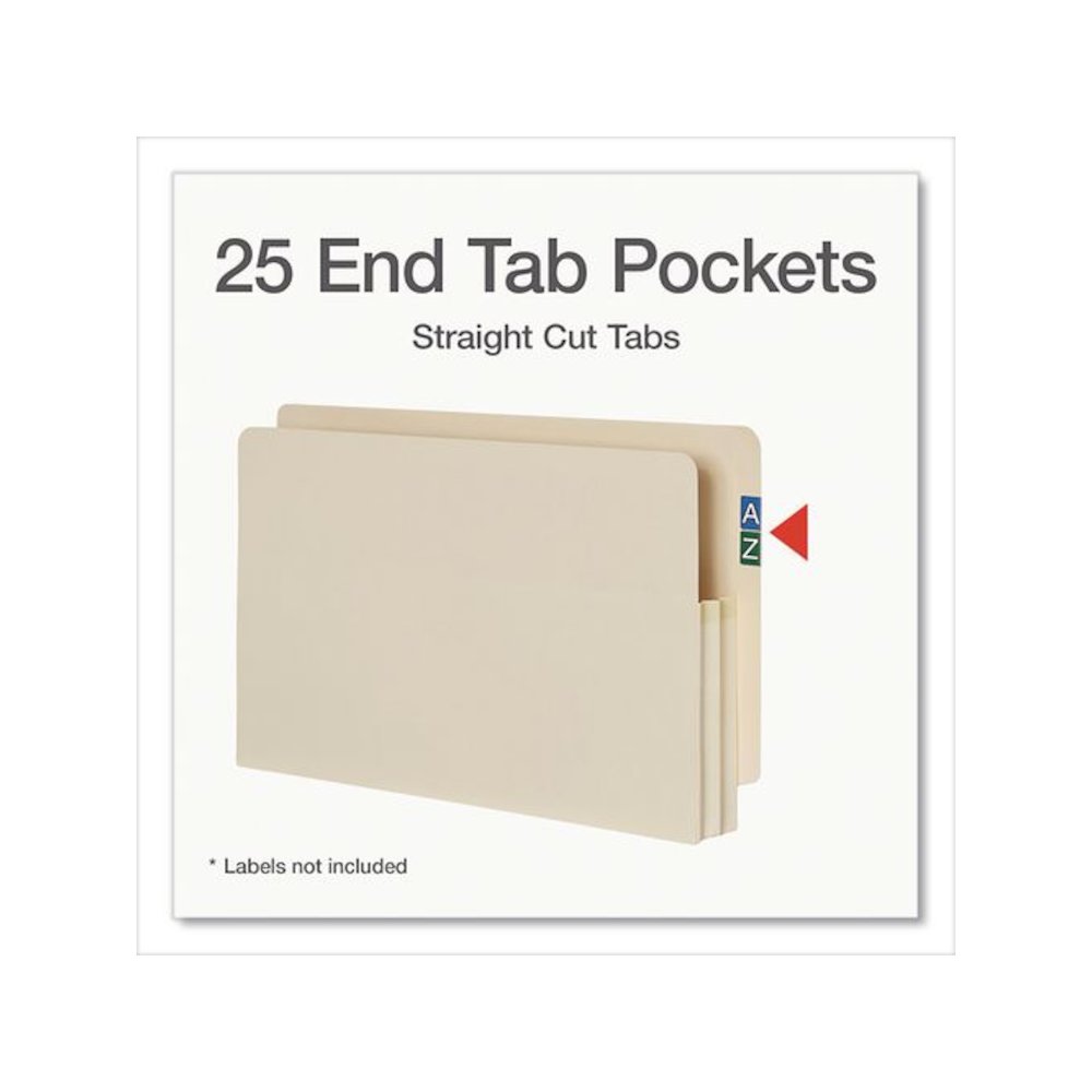 Manila Reinforced File Pocket, 1.75" Expansion, Legal Size, Manila, 25/Box. Picture 2