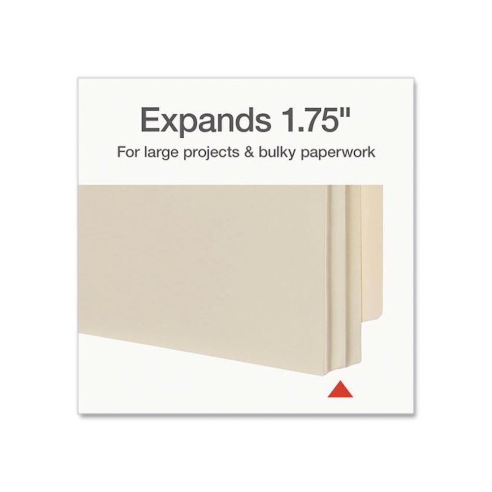 Manila Reinforced File Pocket, 1.75" Expansion, Legal Size, Manila, 25/Box. Picture 4