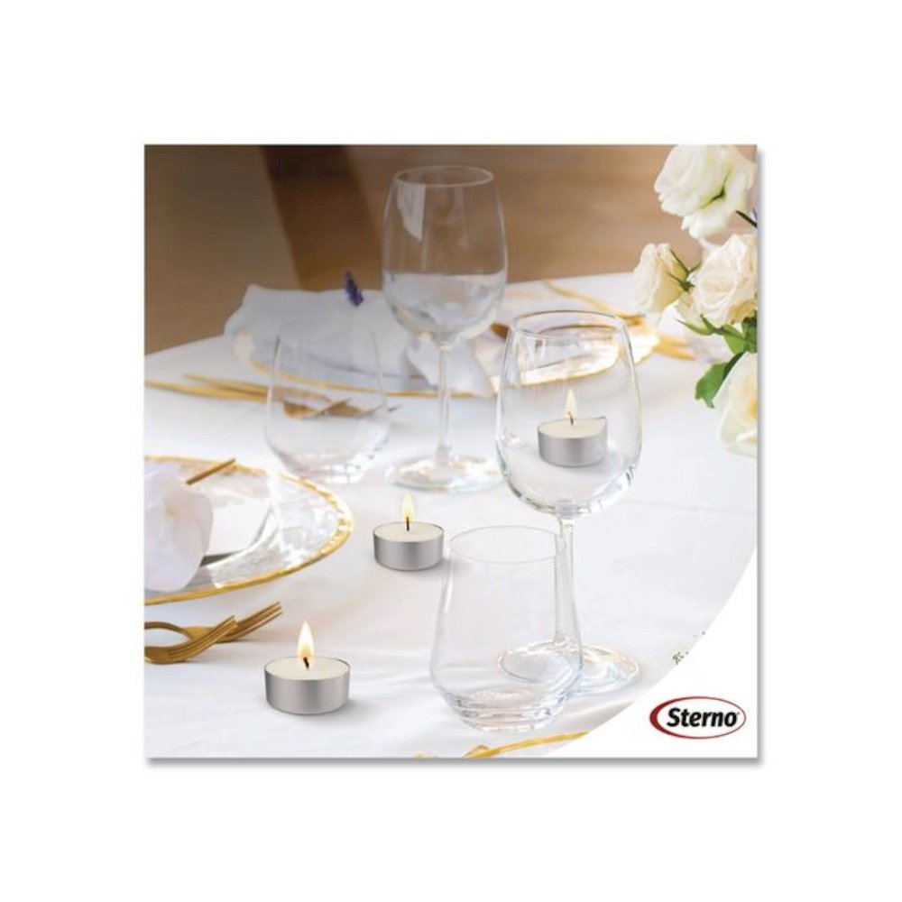 Tealight Candle, 5 Hour Burn, 0.5"h, White, 50/Pack, 10 Packs/Carton. Picture 4