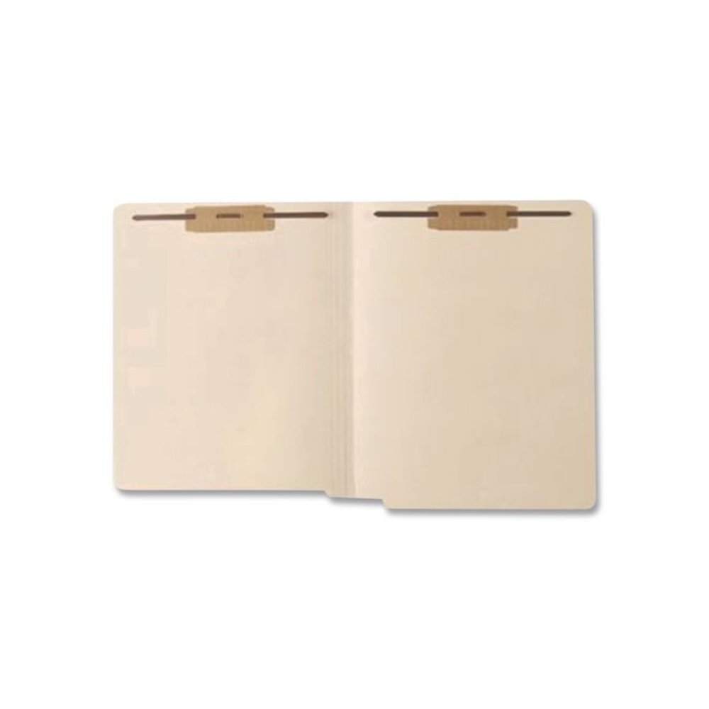 Heavy-Duty End Tab Fastener Folder, Straight Tab, Expands 0.75", 2 Fasteners, Letter Size, Manila, 50/Box. Picture 4