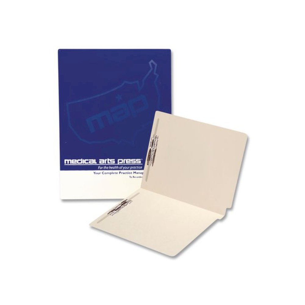 End Tab Fastener Folders with Embossed Labeling Lines, Straight Tab, Expands 0.75", 2 Fasteners, Letter Size, Manila, 50/Box. Picture 1