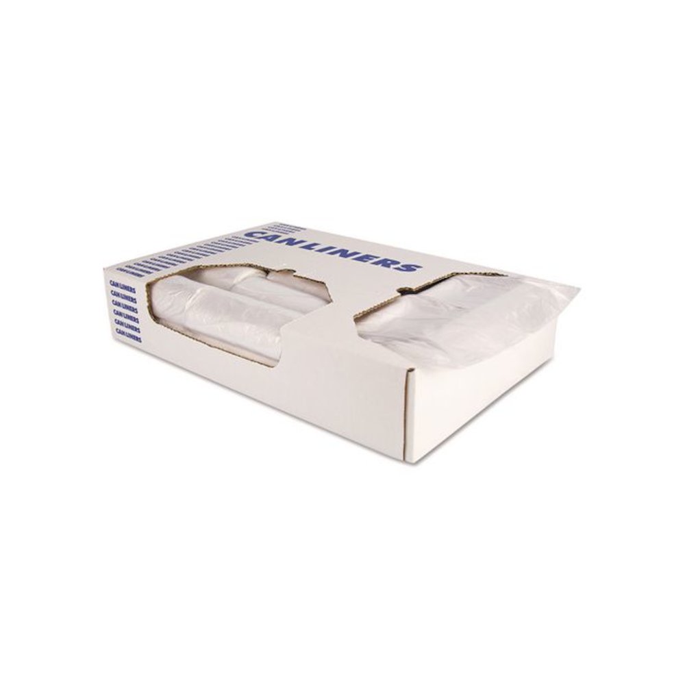High-Density Waste Can Liners, 16 gal, 12 mic, 24" x 33", Natural, 500/Carton. Picture 3