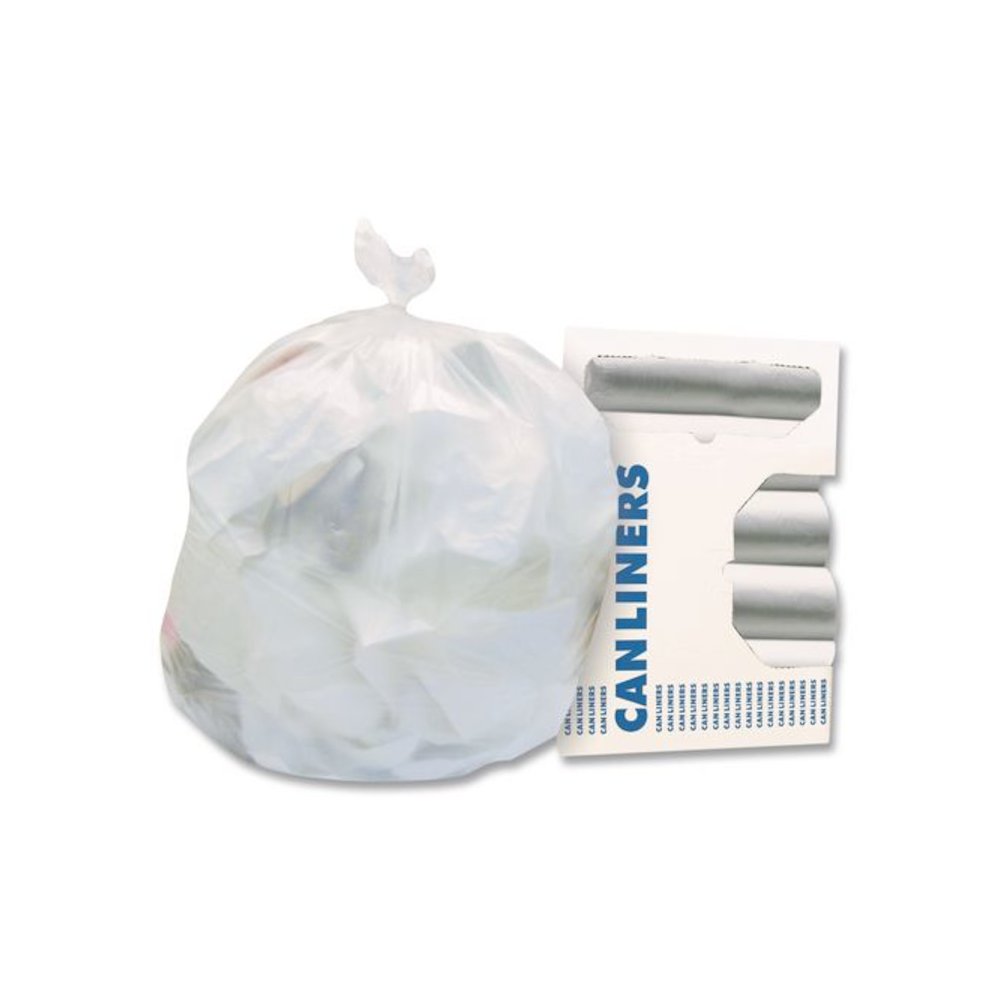 High-Density Waste Can Liners, 30 gal, 16 mic, 30" x 37", Natural, 25 Bags/Roll, 20 Rolls/Carton. Picture 1