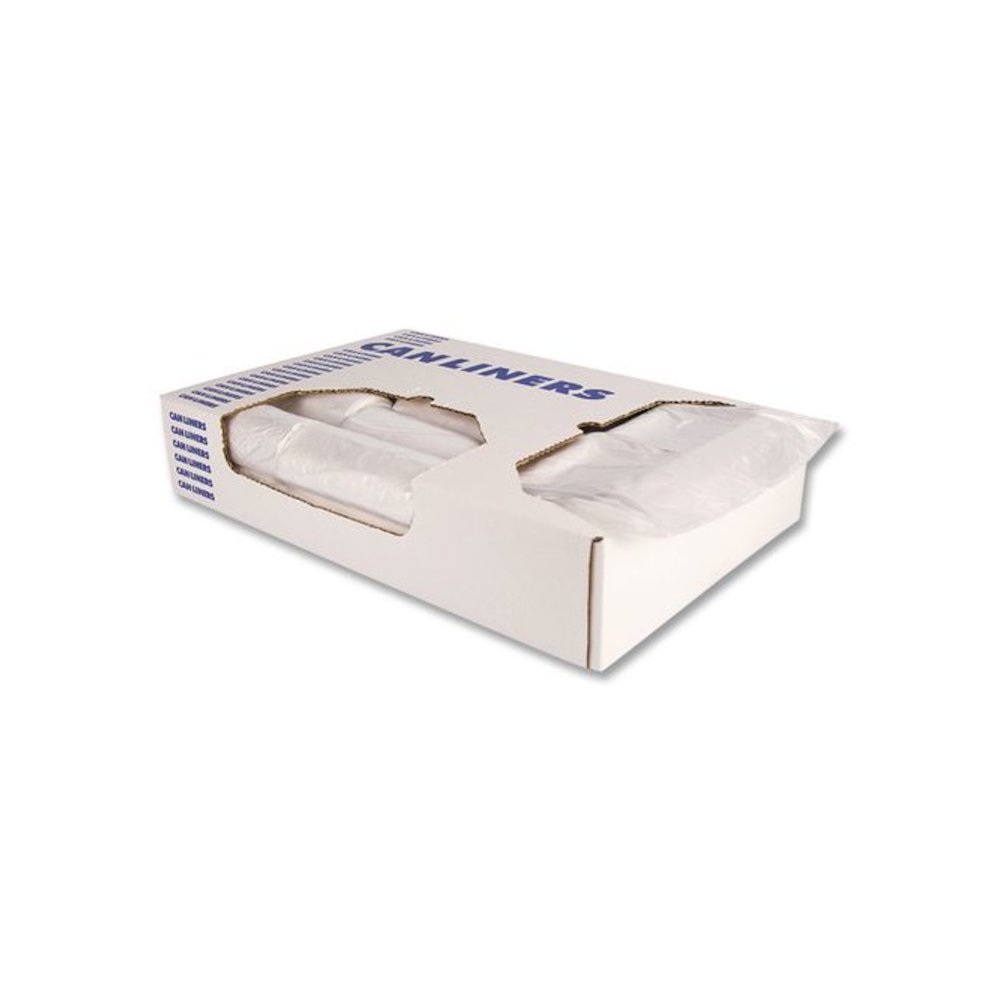 High-Density Waste Can Liners, 10 gal, 8 mic, 24 x 24, Natural, 1,000/Carton. Picture 3