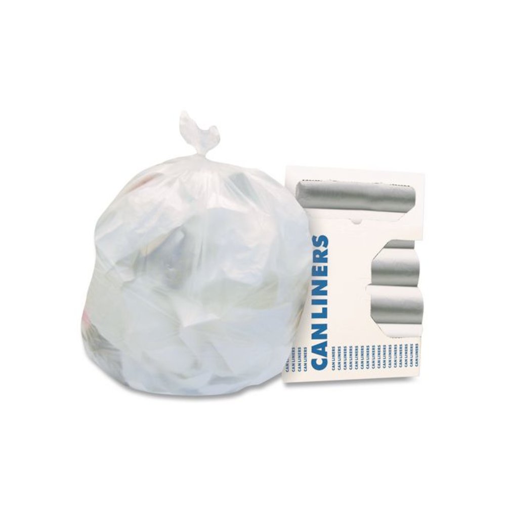 High-Density Waste Can Liners, 10 gal, 8 mic, 24 x 24, Natural, 1,000/Carton. Picture 1