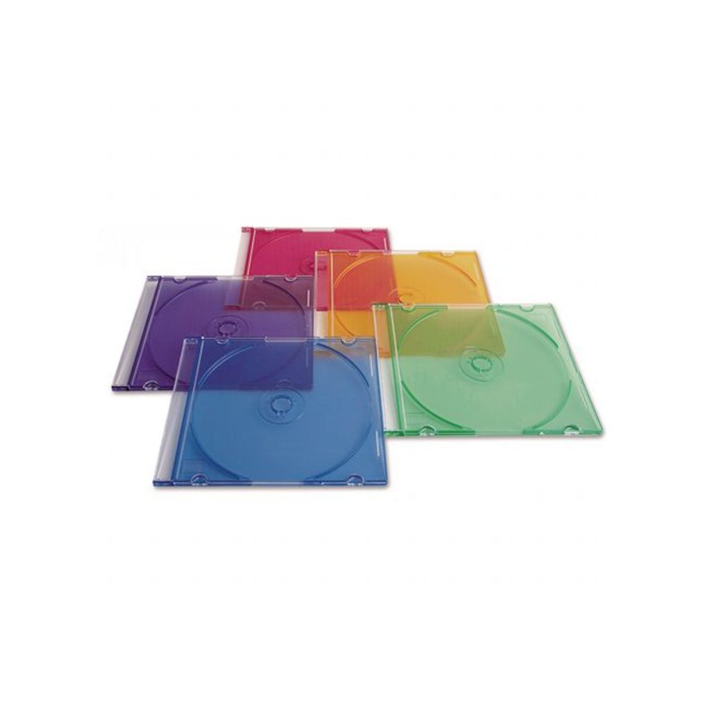 Slim Cases for CD, DVD and Blu-Ray, Assorted Colors, 50/Pack. Picture 2