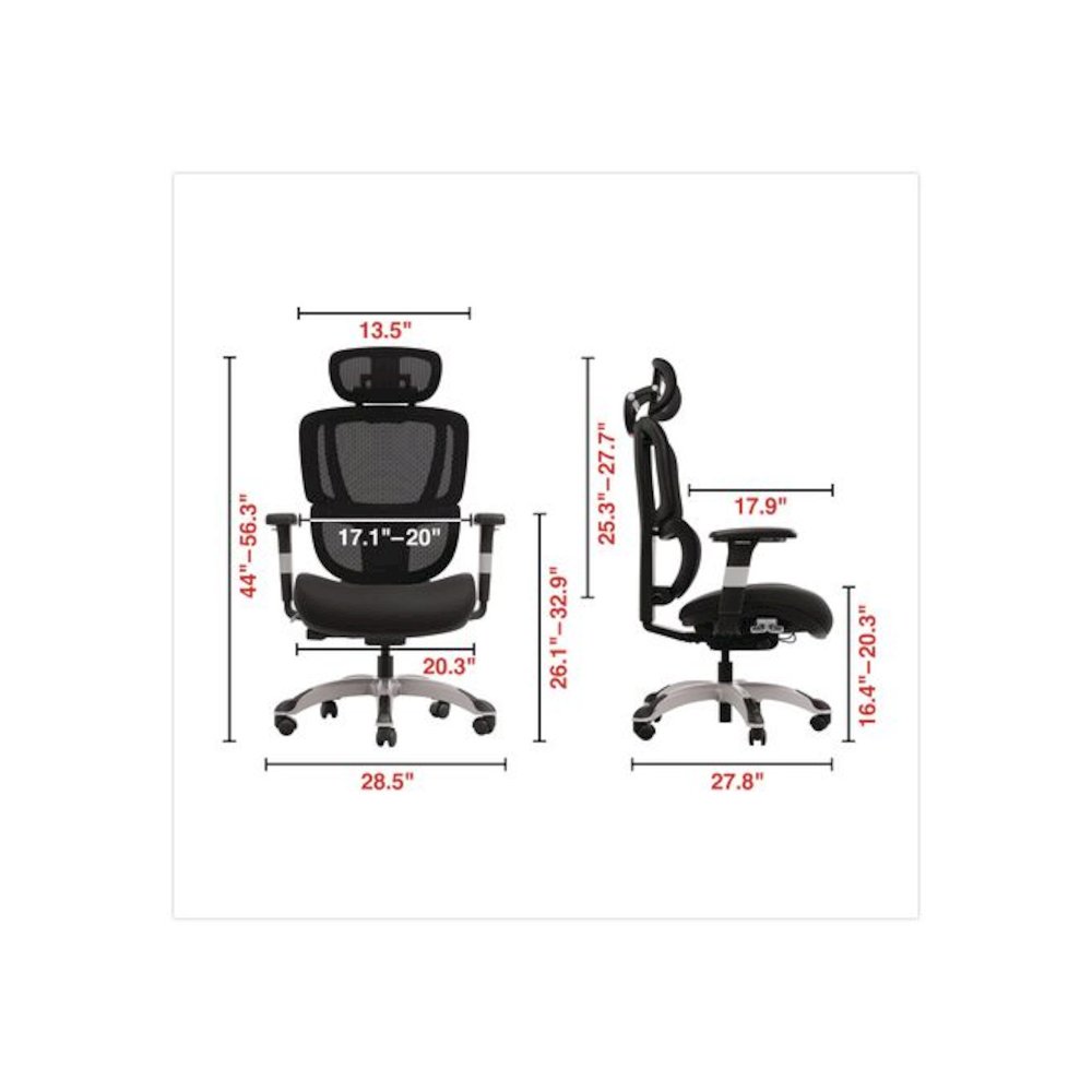 Minverva Pro Multifunction Chair, Supports Up to 275 lb, 17.7" to 21.4" Seat Height, Black Seat, Black Back, Black Base. Picture 6