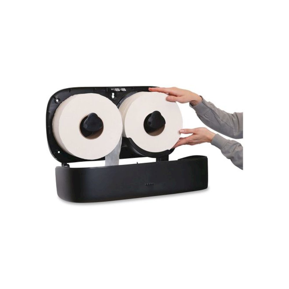 Twin JBT Tissue Dispenser, 11.6 x 4.84 x 19.95, Black. Picture 4