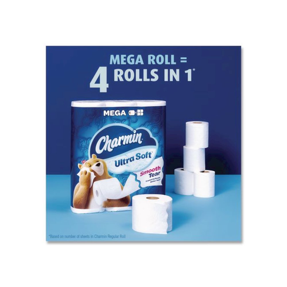 Ultra Soft Bathroom Tissue, Mega Roll, Septic Safe, 2-Ply, White, 208 Sheets/Roll, 12 Rolls/Pack. Picture 8