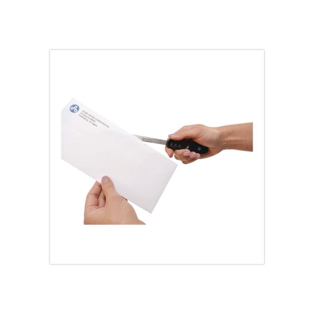 KleenEarth Recycled Letter Opener with Antimicrobial Protection, 9", Black. Picture 5