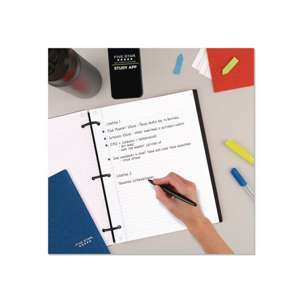 FLEX Notebinder, 1" TechLock Rings, 3-Subject, Medium/College Rule, Randomly Assorted Cover Colors, (120) 11 x 8.5 Sheets. Picture 8