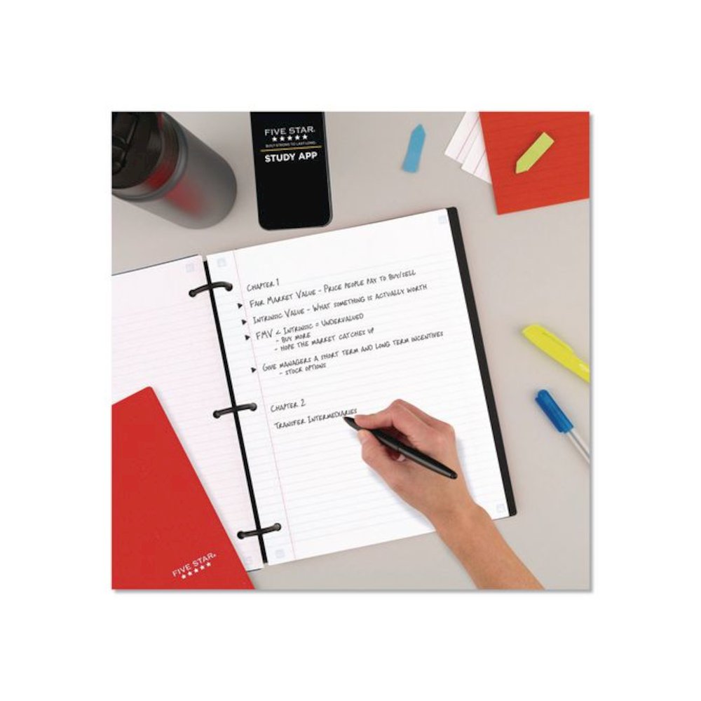 FLEX Notebinder, 1/2" TechLock Rings, 1-Subject, Medium/College Rule, Randomly Assorted Cover Colors, (80) 11 x 8.5 Sheets. Picture 8