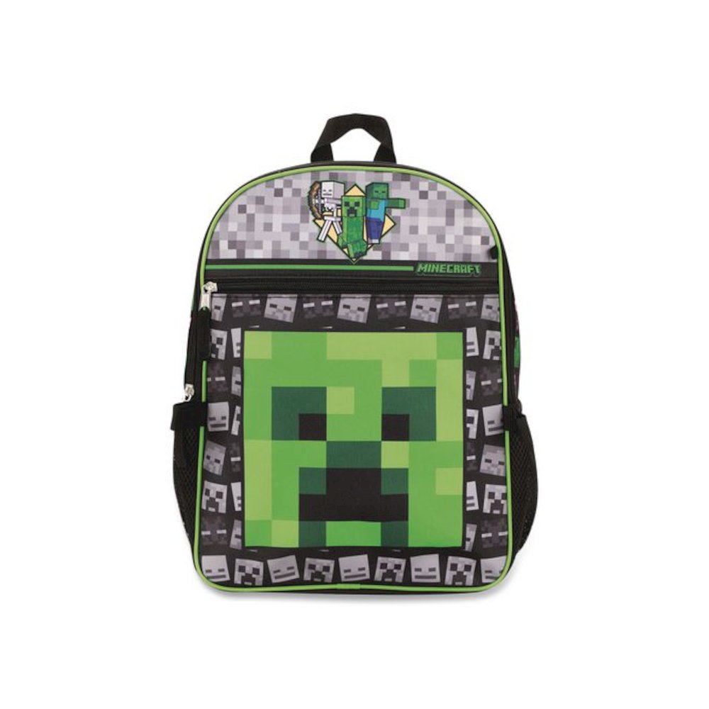 Minecraft 5-Piece Backpack Set, Green/Gray/Black. Picture 3